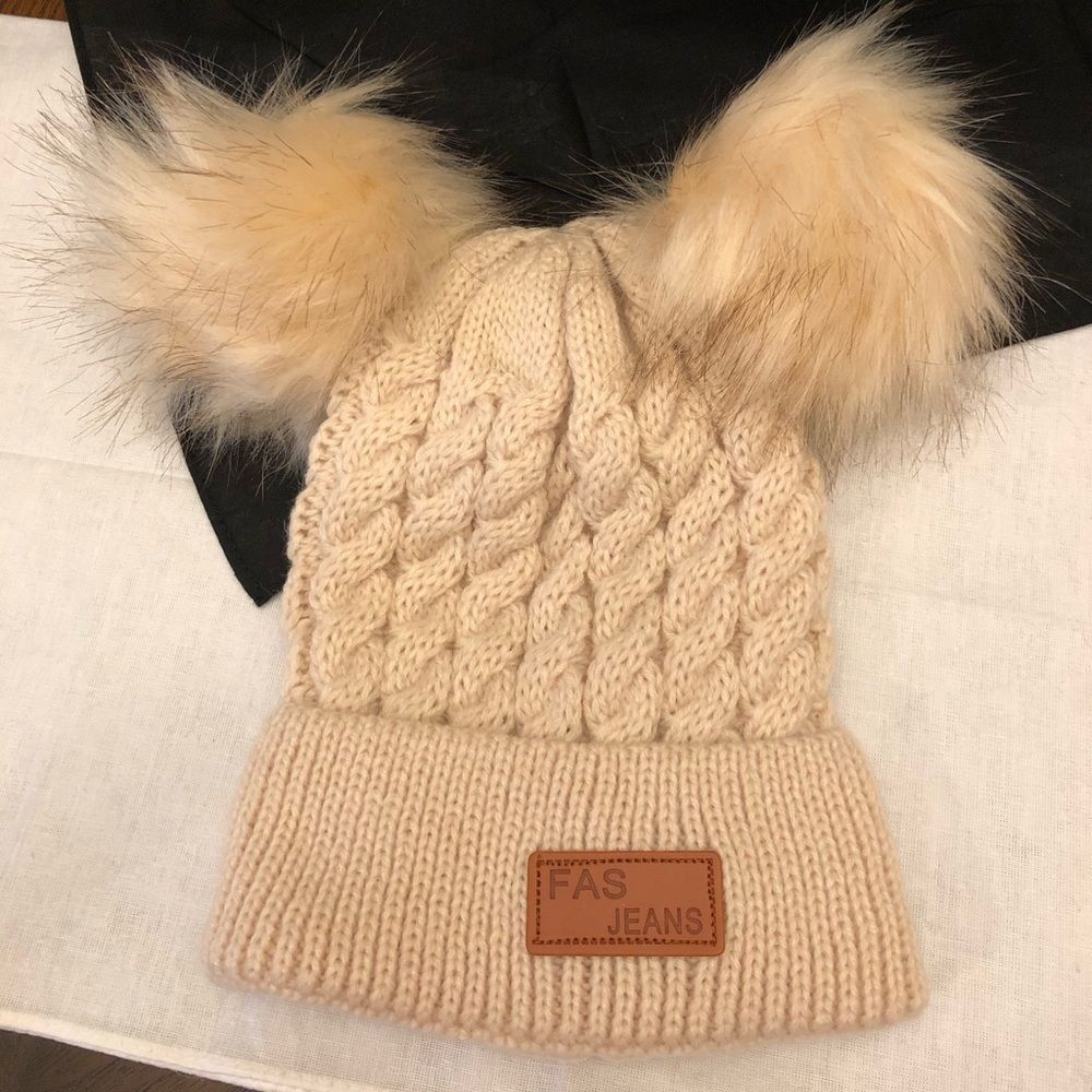 PomPon hat and scarf set
